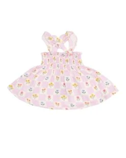 Floral Check Ruffle Strap Smocked Top + Bloomer -LITTLE Baby Gear little angel dear floral check ruffle strap smocked top bloomer 1155572342