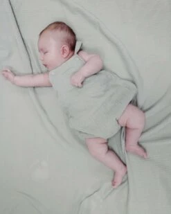 Solid Muslin Desert Green Pocket Sunsuit -LITTLE Baby Gear little angel dear solid muslin desert green pocket sunsuit 1155572394