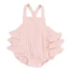 Solid Muslin Rose Smoke Ruffle Sunsuit