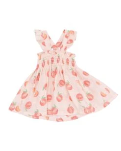 Sweet Peach Ruffle Strap Smocked Top + Bloomer -LITTLE Baby Gear little angel dear sweet peach ruffle strap smocked top bloomer 1155572384