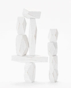 Balancing Blocks In White -LITTLE Baby Gear little areaware balancing blocks in white 13373112254506