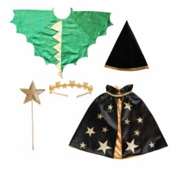 Dragon And Wizard Costume Gift Set,Green/Black