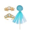 Mermaid Gift Set, Crowns + Wand , Gold & Blue