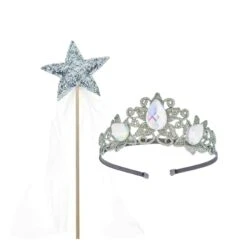 Raven Princess Crown & Wand Set, Silver & Ivory -LITTLE Baby Gear little bailey and ava raven princess crown and wand set in silver ivory 1155573616