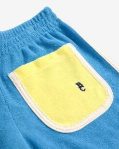Bobo Choses Blue Color Block Terry Cloth Shorts In Light Blue -LITTLE Baby Gear little bobo choses blue color block terry cloth shorts in light blue 50860169003300