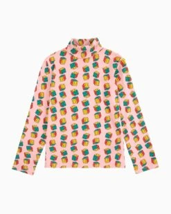 Bobo Choses Dice All Over Turtle Neck T-shirt In Pink