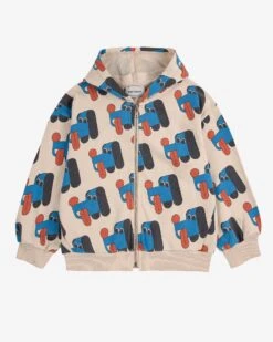 Bobo Choses Doggy Mate All Over Zipped Hoodie In Off-white