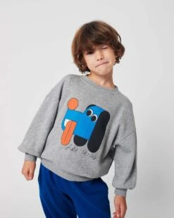 Bobo Choses Doggy Mate Sweatshirt In Heather Gray -LITTLE Baby Gear little bobo choses doggy mate sweatshirt in heather gray 1176147972