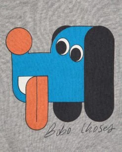 Bobo Choses Doggy Mate Sweatshirt In Light Heather Grey -LITTLE Baby Gear little bobo choses doggy mate sweatshirt in light heather grey 1174964915
