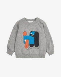 Bobo Choses Doggy Mate Sweatshirt In Light Heather Grey