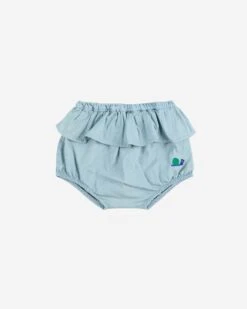 Bobo Choses Funny Snail Embroidery Bloomer In Light Blue