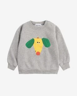 Bobo Choses Happy Dog Sweatshirt In Heather Grey