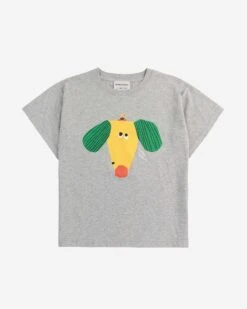Bobo Choses Happy Dog T-shirt In Heather Grey