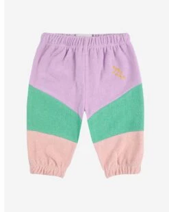 Bobo Choses Lila Color Block Jogging Pants In Lavender