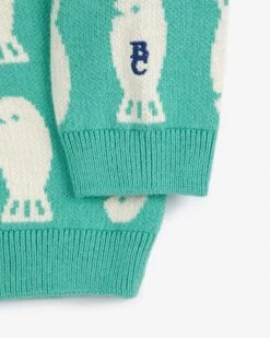 Bobo Choses Lucky Fish Baby Jacquard Jumper In Light Green -LITTLE Baby Gear little bobo choses lucky fish baby jacquard jumper in light green 50989462487332