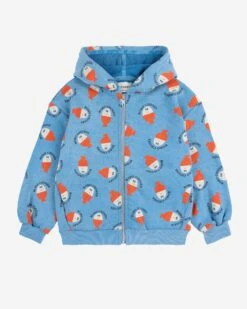 Bobo Choses Morning Egg All Over Zipped Hoodie In Blue