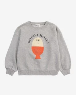 Bobo Choses Morning Egg Sweatshirt In Heather Grey