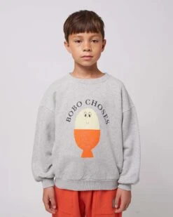 Bobo Choses Morning Egg Sweatshirt In Heather Grey -LITTLE Baby Gear little bobo choses morning egg sweatshirt in heather grey 50860185944356