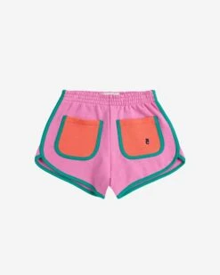 Bobo Choses Pink Color Block Shorts In Fuchsia