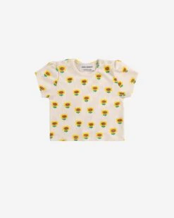 Bobo Choses Sunflower All Over Balloon Sleeve T-shirt In Beige