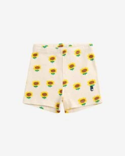 Bobo Choses Sunflower All Over Short Leggings In Beige