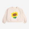 Bobo Choses Sunflower Cropped Sweatshirt In Off-white