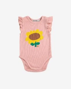 Bobo Choses Sunflower Ruffled Body In Light Pink