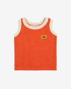 Bobo Choses Sunflower Terry Cloth Tank Top In Red