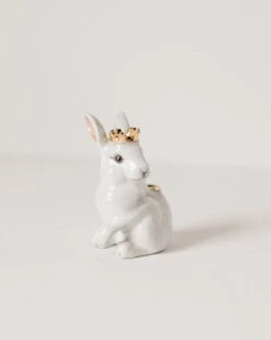 Royal White Rabbit Cake Topper -LITTLE Baby Gear little camp hollow royal white rabbit cake topper in box 43326859477284