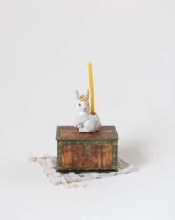 Royal White Rabbit Cake Topper