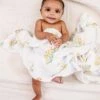 Garden Goose Swaddle -LITTLE Baby Gear little clementine kids garden goose swaddle 41043479855396