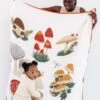 Large Mushroom Throw Blanket -LITTLE Baby Gear little clementine kids large mushroom throw blanket 45789981147428