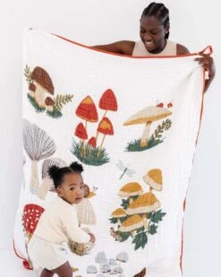 Large Mushroom Throw Blanket