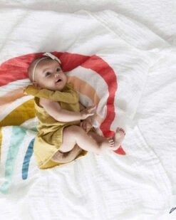 Rainbow Swaddle -LITTLE Baby Gear little clementine kids rainbow swaddle 28474260226090