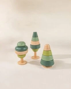 Set Of 3 Wooden Stackable Trees