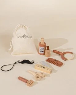 Wooden Barber Set