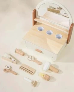 Wooden Beauty Station Playset And Accessories -LITTLE Baby Gear little coco village wooden beauty station playset and accessories 50552123195684