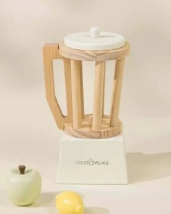 Wooden Blender In White -LITTLE Baby Gear little coco village wooden blender in white 50029207093540
