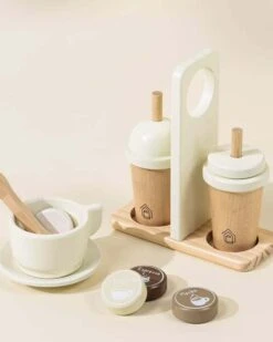 Wooden Coffee Maker Set In White -LITTLE Baby Gear little coco village wooden coffee maker set in white 50029174784292