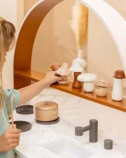 Wooden Mushrooms Playset -LITTLE Baby Gear little coco village wooden mushrooms playset 45403403157796