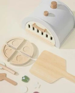 Wooden Pizza Oven Playset And Accessories -LITTLE Baby Gear little coco village wooden pizza oven playset and accessories 50552112939300