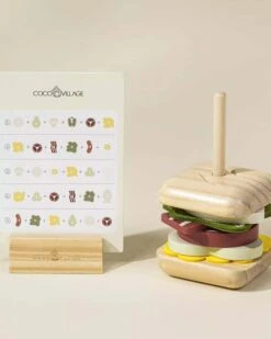 Wooden Stackable Sandwich Playset -LITTLE Baby Gear little coco village wooden stackable sandwich playset 50029144604964