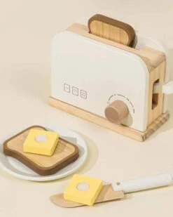 Wooden Toaster In White -LITTLE Baby Gear little coco village wooden toaster in white 50029138936100