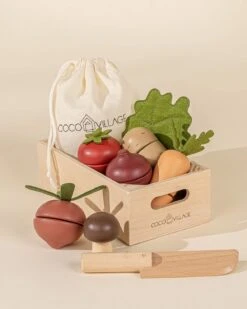 Wooden Vegetables Playset