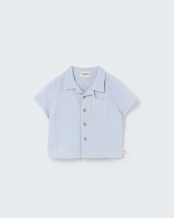 Abel Baby Button-up Shirt In Sky Blue
