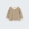 Gael Baby Sweatshirt In Coffee Stripe -LITTLE Baby Gear little cozmo gael baby sweatshirt in coffee stripe 1155574270