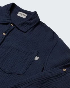 Peter Button-up Shirt In Navy -LITTLE Baby Gear little cozmo peter button up shirt in navy 1155574166