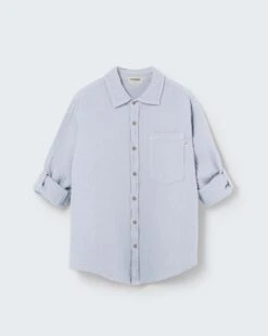 Peter Button-up Shirt In Sky Blue -LITTLE Baby Gear little cozmo peter button up shirt in sky blue 1155573748