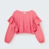 Silvia Top In Conffeti Pink Stripe