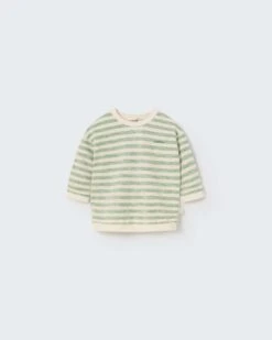 Thiago Baby Sweatshirt In Green Stripe